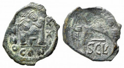 SIRACUSA. Eraclio (610-641). Follis AE (5,50 g). Contromarca SCLS. Spahr 52. qBB