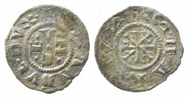 VENEZIA. Giovanni Dandolo (1280-1289). Quartarolo Mi (0,55 g). Sigle VNCE disposte a croce - R/croce accantonata da quattro gigli. Montenegro 63 R2. q...