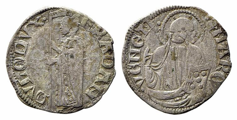 VENEZIA. Francesco Dandolo (1328-1339). Mezzanino Ag (1,05 g). Il Doge in piedi ...