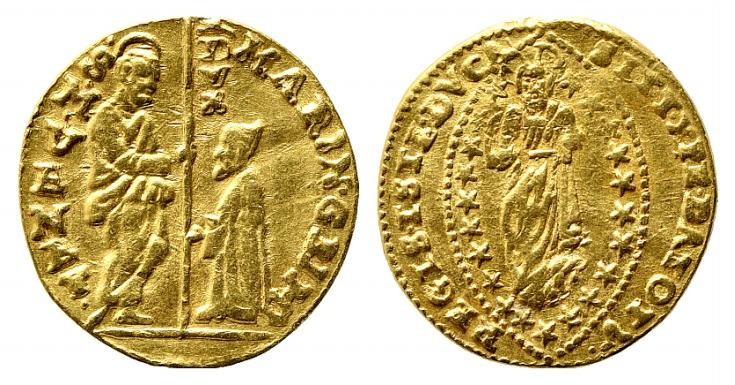 VENEZIA. Marino Grimani (1595-1605). Zecchino Au (3,22 g). Montenegro 914-925. B...