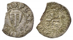 VILLA DI CHIESA. Pietro IV d'Aragona (1336-1387). Mezzo Alfonsino o Alfonsino Minuto (?) Mi (0,64 g - 15,6 mm). MIR 117 o 118 (?). Mancanza di parte d...