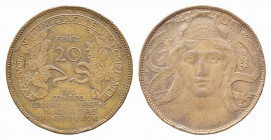 Vittorio Emanuele III (1900-1943). Buono da 20 centesimi 1906 Esposizione di Milano. Gig.2. colpi al bordo - qSPL