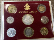 Vaticano. Monetazione in Lire. Giovanni Paolo II. Divisionale 1998 anno XX. FDC