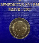Vaticano. Benedetto XVI. 2 euro 2007 "80° Genetliaco di Benedetto XVI" con folder. FDC