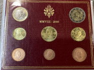 Vaticano. Monetazione in Euro. Benedetto XVI. Divisionale 2008. FDC