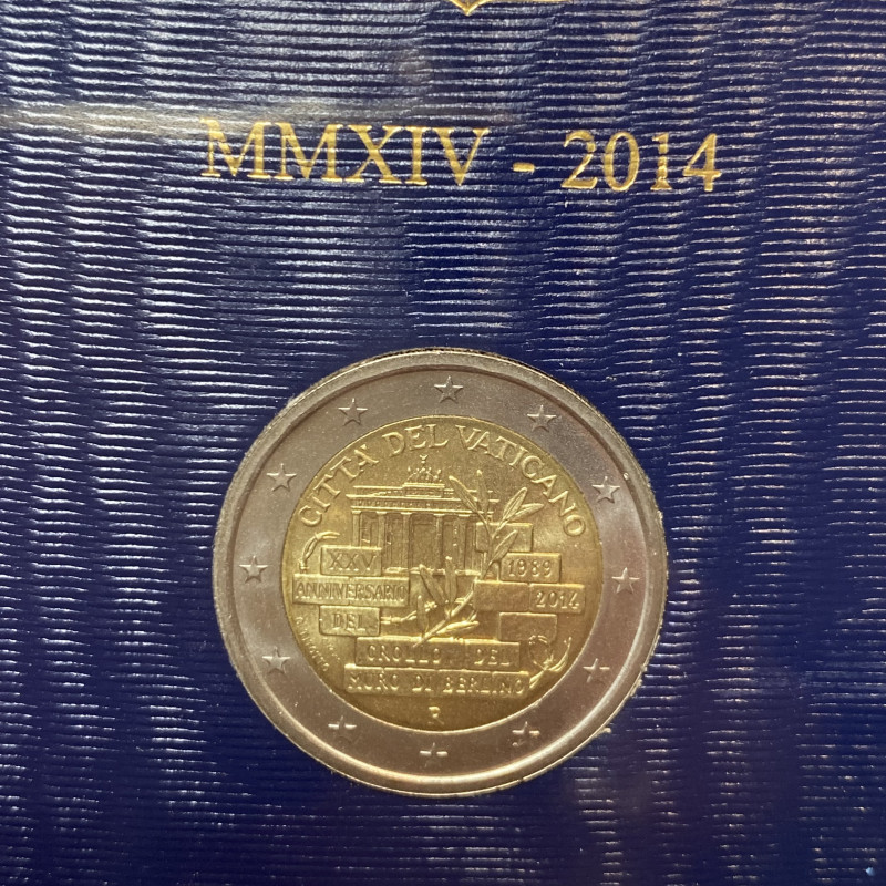 Vaticano. Papa Francesco. 2 euro 2014 "XXV Anniversario del crollo del muro di B...