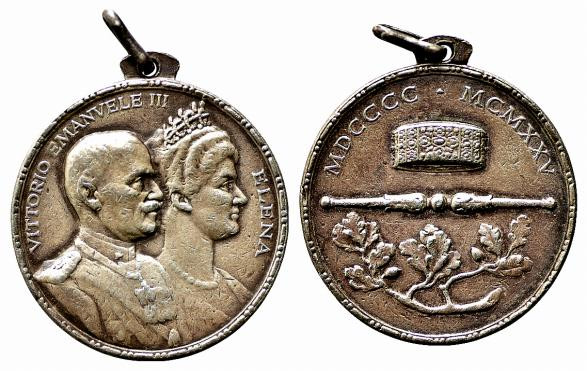 Savoia. Vittorio Emanuele III. Medaglia 1925 Giubileo reale Ag (13,05 g - 31 mm)...
