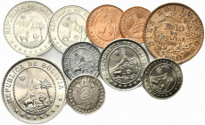 BOLIVIA. Lotto di 10 monete con bustine di vecchia raccolta. SPL-FDC
