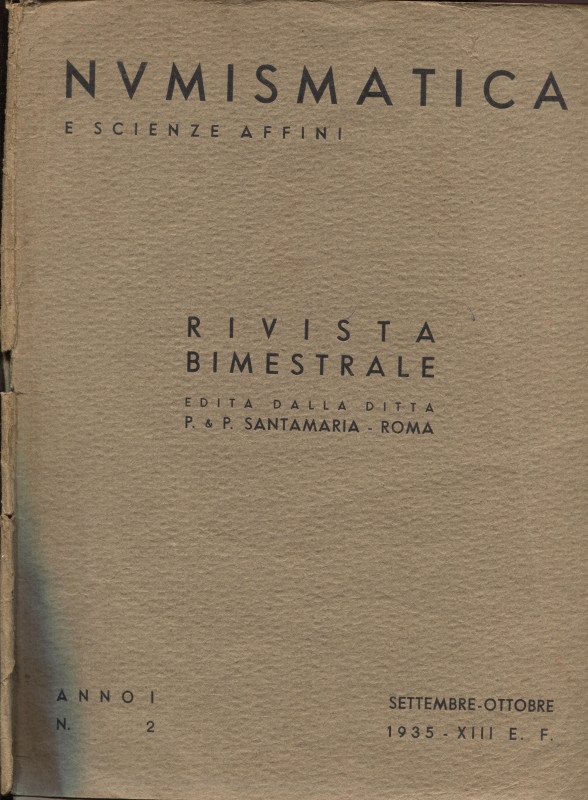 A.A.V.V., Santamaria P. & P. Numismatica. Anno I N° 2, Settembre-Ottobre. Roma, ...