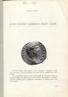 TOMASI T. - Lucius Ceionius Commudus Aelius Caesar. Milano, 1971. pp. 101-106. ril. cartoncino. buono stato, raro.