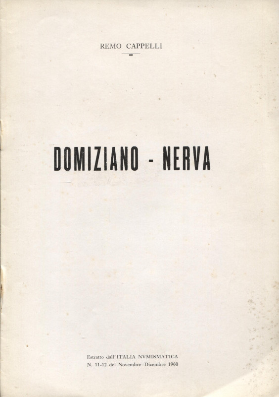 CAPPELLI R. - Domiziano - Nerva. Mantova, 1961. pp. 7, con illustrazioni nel tes...