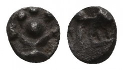 Greek Obol, Ca. 350-300 BC. AR.
Reference:
Condition: Very Fine

Weight: 0.2 gr
Diameter: 5 mm