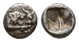 Greek Obol, Ca. 350-300 BC. AR.
Reference:
Condition: Very Fine

Weight: 0.3 gr
Diameter: 6 mm