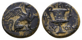 IONIA, Teos. Circa 370-300 BC. Æ Hemichalkon
Reference:
Condition: Very Fine

Weight: 1.4 gr
Diameter: 11 mm