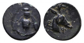 IONIA. Ephesus. AE, ca. 305-288 B.C.
Reference:
Condition: Very Fine

Weight: 0.6 gr
Diameter: 8 mm