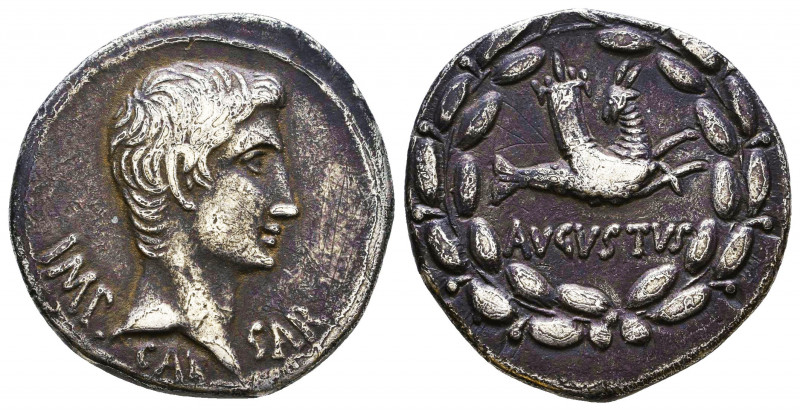 Augustus, AR Cistophorus, Pergamum, 27-26 B.C., imp caesar, bare head of Augustu...