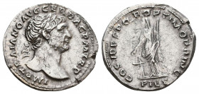 Trajan (AD 98-117). AR denarius.
Reference:
Condition: Very Fine

Weight: 3.3 gr
Diameter: 19 mm
