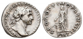 Trajan (AD 98-117). AR denarius.
Reference:
Condition: Very Fine

Weight: 3.4 gr
Diameter: 18 mm