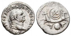 Vespasian. A.D. 69-79. AR denarius 
Reference:
Condition: Very Fine

Weight: 3.6 gr
Diameter: 17 mm