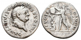 Vespasian. A.D. 69-79. AR denarius 
Reference:
Condition: Very Fine

Weight: 3.2 gr
Diameter: 18 mm