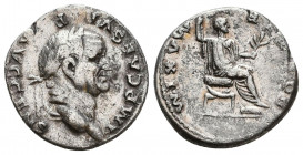Vespasian. A.D. 69-79. AR denarius 
Reference:
Condition: Very Fine

Weight: 3.5 gr
Diameter: 17 mm