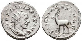 Philip I. A.D. 244-249. AR antoninianus 
Reference:
Condition: Very Fine

Weight: 3.7 gr
Diameter: 23 mm