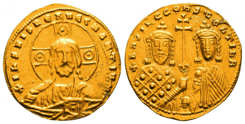 Basil II, 976-1025 AD. AV Histamenon Nomisma, Constantinople. +IhS XIS REX REGNA...