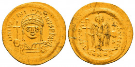 Justinian I (A.D. 527-565), AV Solidus,
Reference:
Condition: Very Fine

Weight: 4.4 gr
Diameter: 20 mm