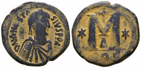 Anastasius I AD 491-518. Follis Æ
Reference:
Condition: Very Fine

Weight: 17.6 gr
Diameter: 32 mm