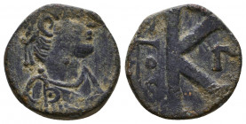 Justinian I. AD 527-565. Ae 
Reference:
Condition: Very Fine

Weight: 4.1 gr
Diameter: 17 mm