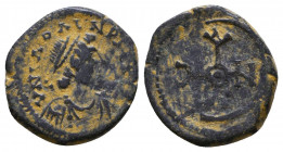 Justinian I. AD 527-565. Ae 
Reference:
Condition: Very Fine

Weight: 2.0 gr
Diameter: 15 mm