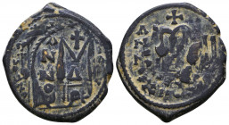 Justin II and Sophia. 565-578. AE 
Reference:
Condition: Very Fine

Weight: 10.5 gr
Diameter: 27 mm