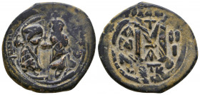 Justin II and Sophia. 565-578. AE 
Reference:
Condition: Very Fine

Weight: 11.8 gr
Diameter: 28 mm