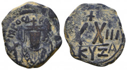 BYZANTINE EMPIRE. Phocas, 602-610 AD. AE
Reference:
Condition: Very Fine

Weight: 5.3 gr
Diameter: 24 mm