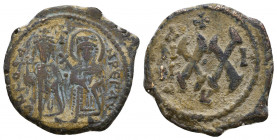 BYZANTINE EMPIRE. Phocas, 602-610 AD. AE
Reference:
Condition: Very Fine

Weight: 5.2 gr
Diameter: 22 mm