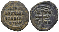 Alexius I, AE follis, 28mm, 4.99 gr. Thessalonica. 1081-1118 AD. IC-XC over NI-KA, cross on two steps, dot at each end / CEP CYN-ERGEI BA-CILEI AL-EXI...