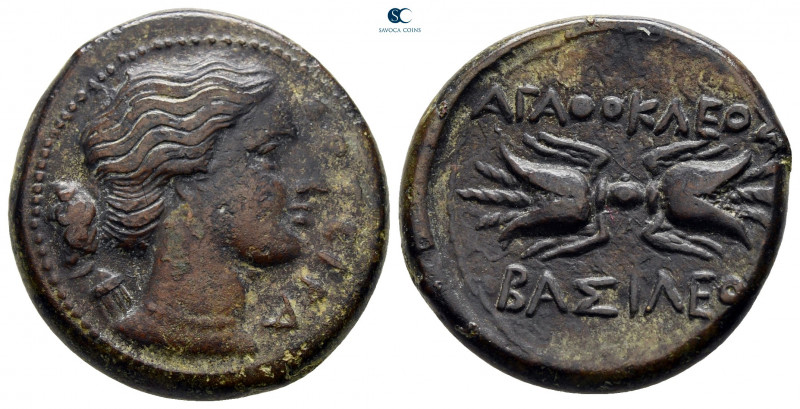 Sicily. Syracuse. Agathokles 317-289 BC. 
Bronze Æ

23 mm, 8,31 g

[ΣΩΤΕΙΡ]...