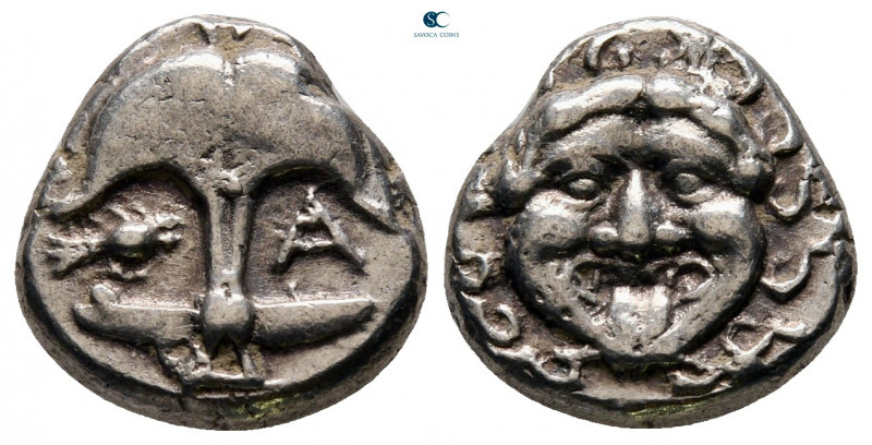 Thrace. Apollonia Pontica circa 480-450 BC. 
Drachm AR

13 mm, 3,21 g

Upri...