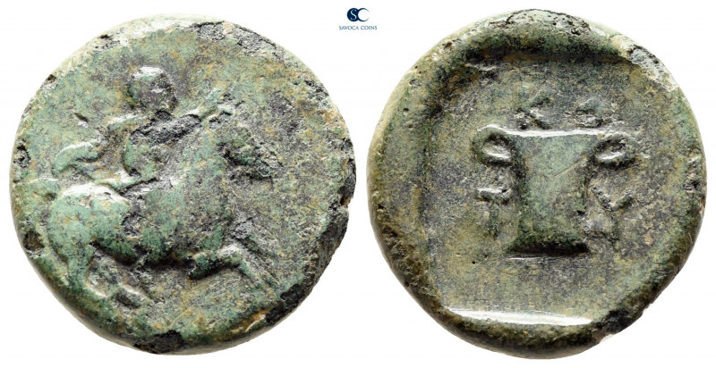 Kings of Thrace. Kypsela. Kotys I 382-359 BC. 
Bronze Æ

18 mm, 5,14 g

Kot...