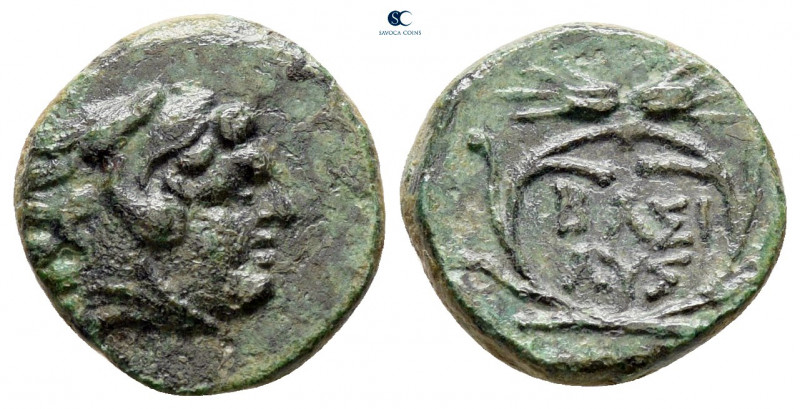 Kings of Thrace. Macedonian. Lysimachos 305-281 BC. 
Bronze Æ

13 mm, 1,97 g...