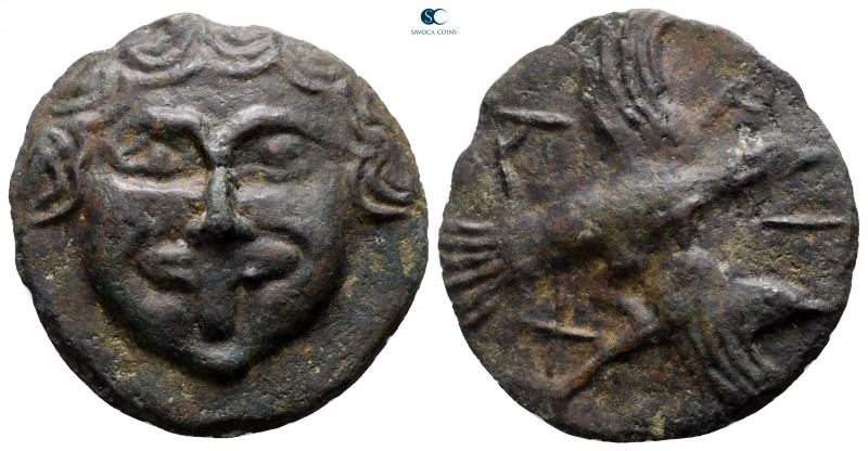 Scythia. Olbia circa 437-410 BC. 
Cast Æ

66 mm, 99,12 g

Facing gorgoneion...
