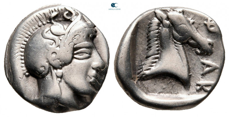 Thessaly. Pharsalos circa 480-400 BC. 
Hemidrachm AR

15 mm, 2,98 g

Head o...