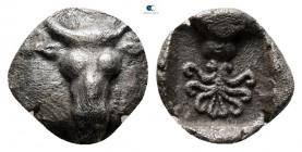 Euboea. Eretria circa 500-465 BC. Obol AR