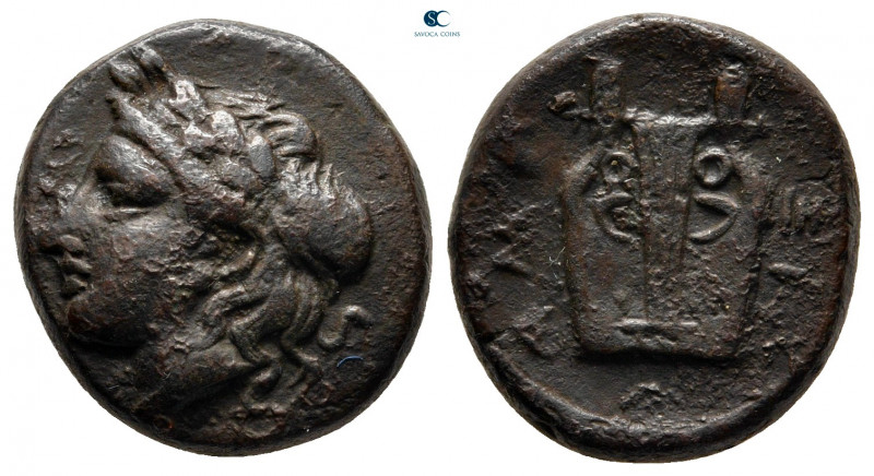 Troas. Hamaxitos circa 400-310 BC. 
Bronze Æ

17 mm, 5,59 g

Laureate head ...