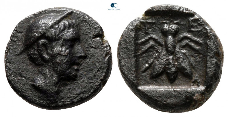 Lycia. Telmessos circa 200-100 BC. 
Bronze Æ

11 mm, 1,68 g

Head of Hermes...