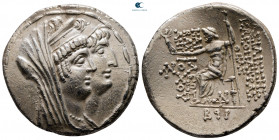 Seleukid Kingdom. Damascus. Cleopatra Thea and Antiochos VIII 125-121 BC. Tetradrachm AR