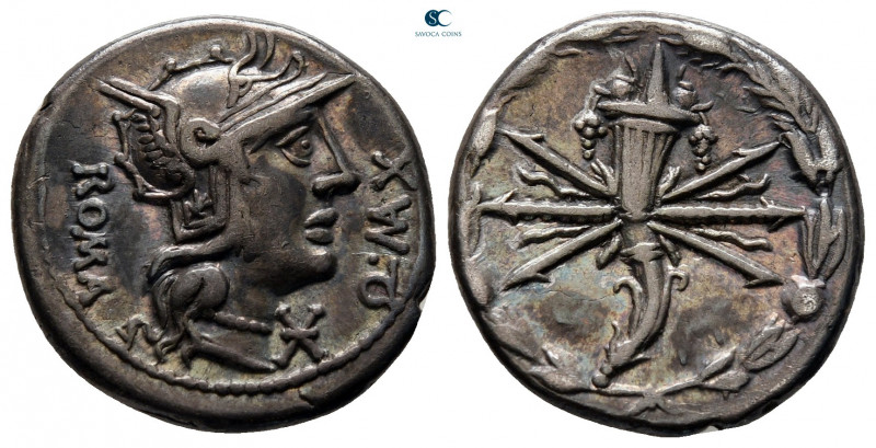 Q. Fabius Maximus, AD 127. Rome
Denarius AR

18 mm, 3,90 g

ROMA Q• MA X, h...