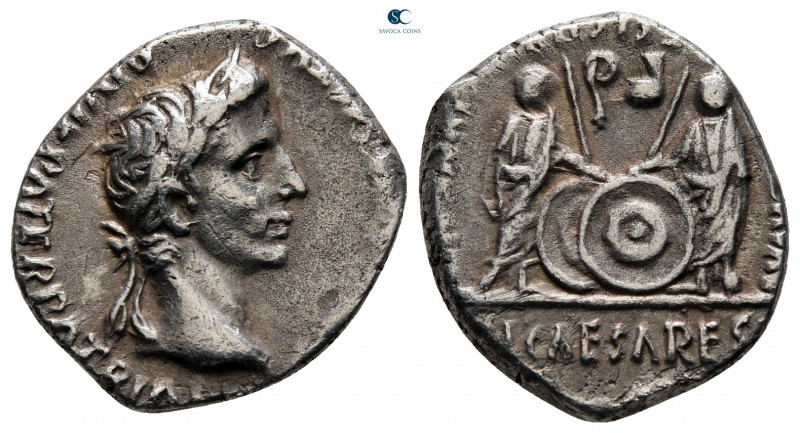 Augustus 27 BC-AD 14. Struck 7-6 BC. Lugdunum (Lyon)
Denarius AR

18 mm, 3,63...
