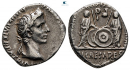 Augustus 27 BC-AD 14. Struck 7-6 BC. Lugdunum (Lyon). Denarius AR