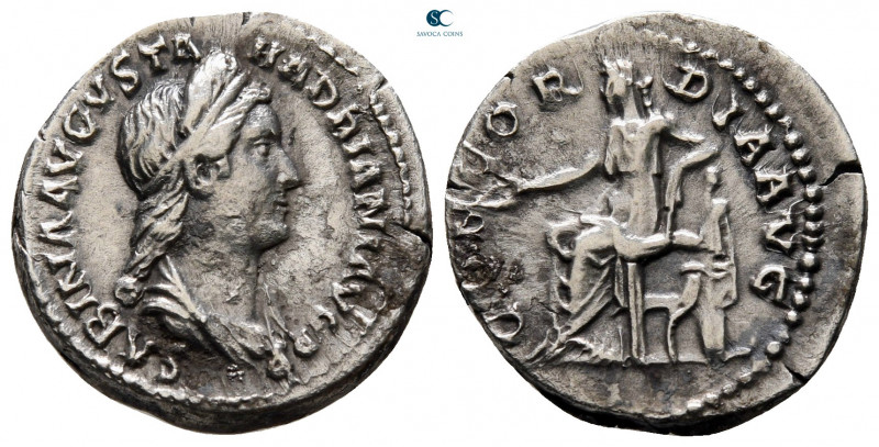 Sabina. Augusta AD 128-137. Rome
Denarius AR

18 mm, 3,16 g

SABINA AVGVSTA...